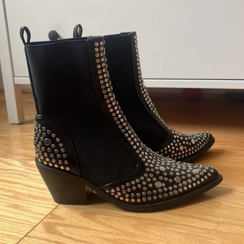 Studded ankle booties